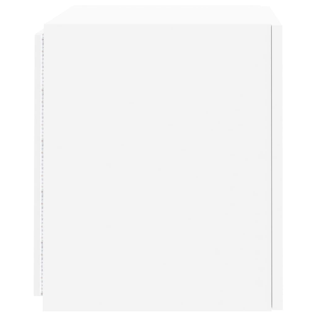2 db fehér falra szerelhető TV-szekrény LED-ekkel 40,5x35x40 cm