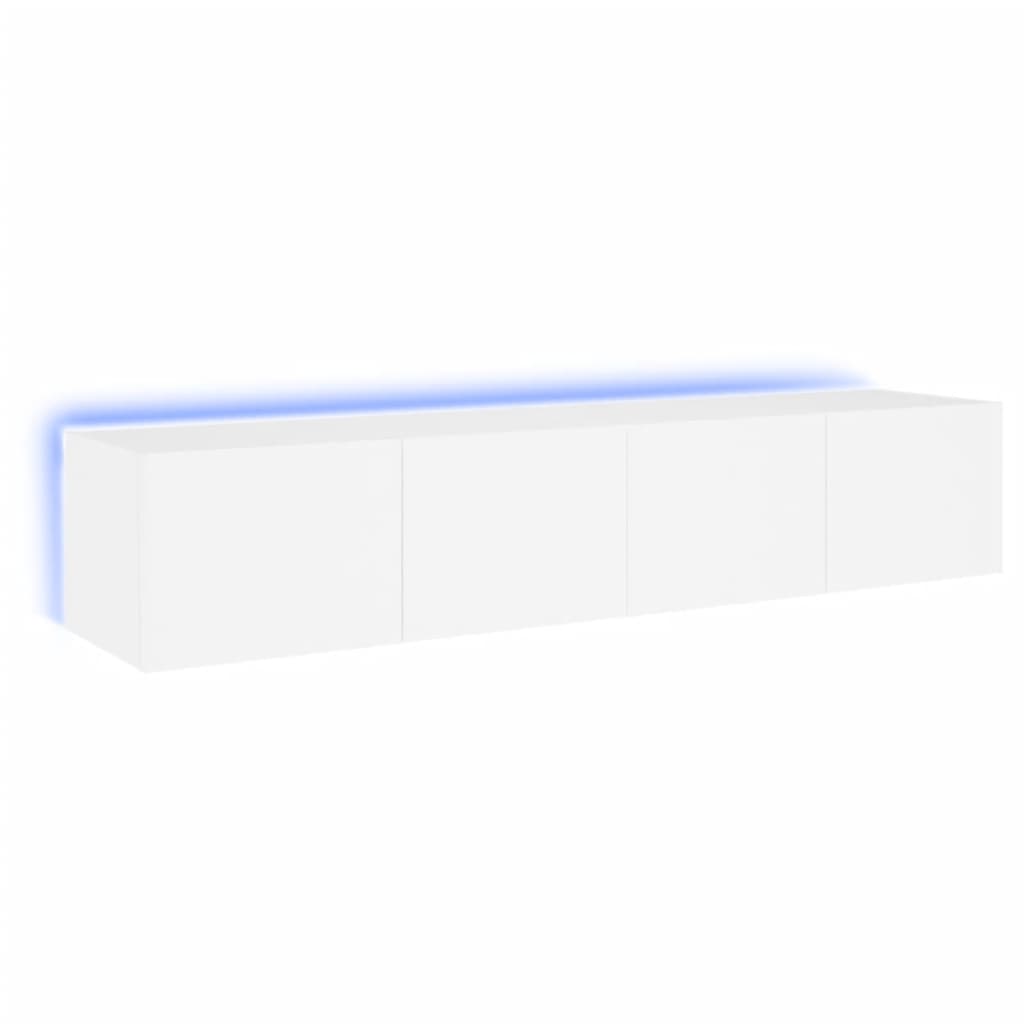 2 db fehér falra szerelhető TV-szekrény LED-del 60x35x31 cm