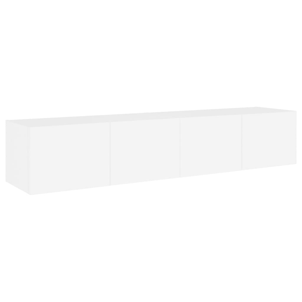 2 db fehér falra szerelhető TV-szekrény LED-del 60x35x31 cm