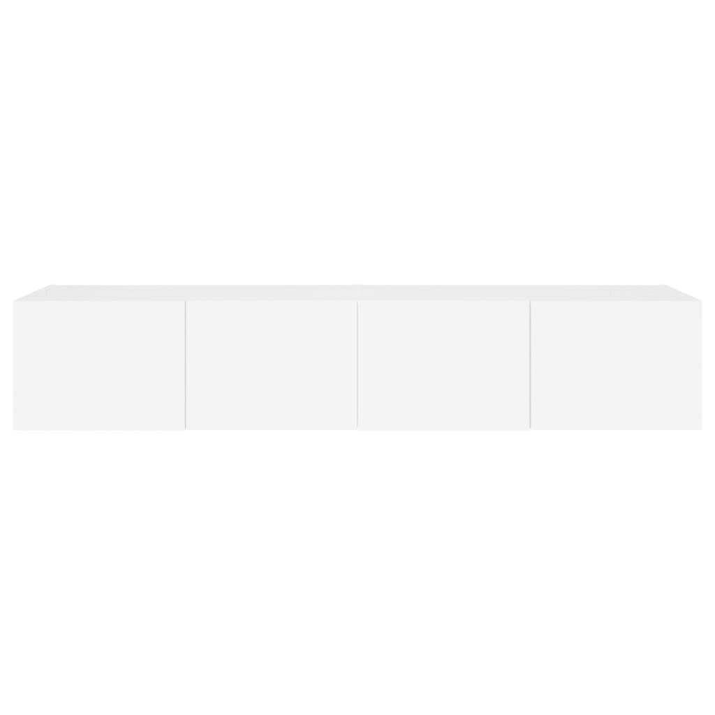 2 db fehér falra szerelhető TV-szekrény LED-del 60x35x31 cm