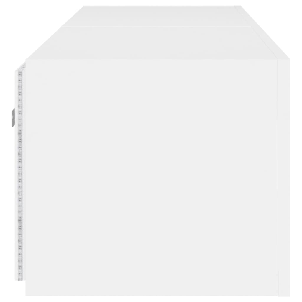 2 db fehér falra szerelhető TV-szekrény LED-del 60x35x31 cm
