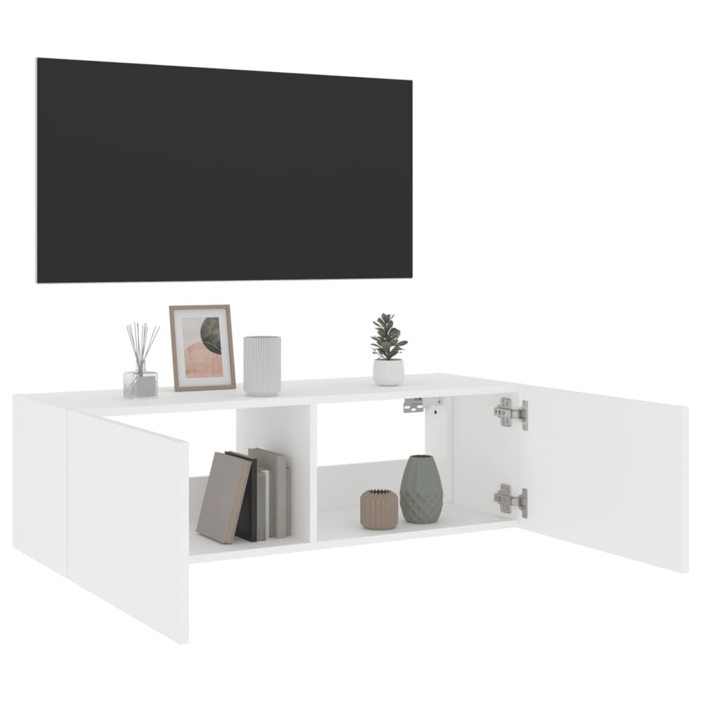 fehér fali TV-szekrény LED-világítással 100 x 35 x 31 cm