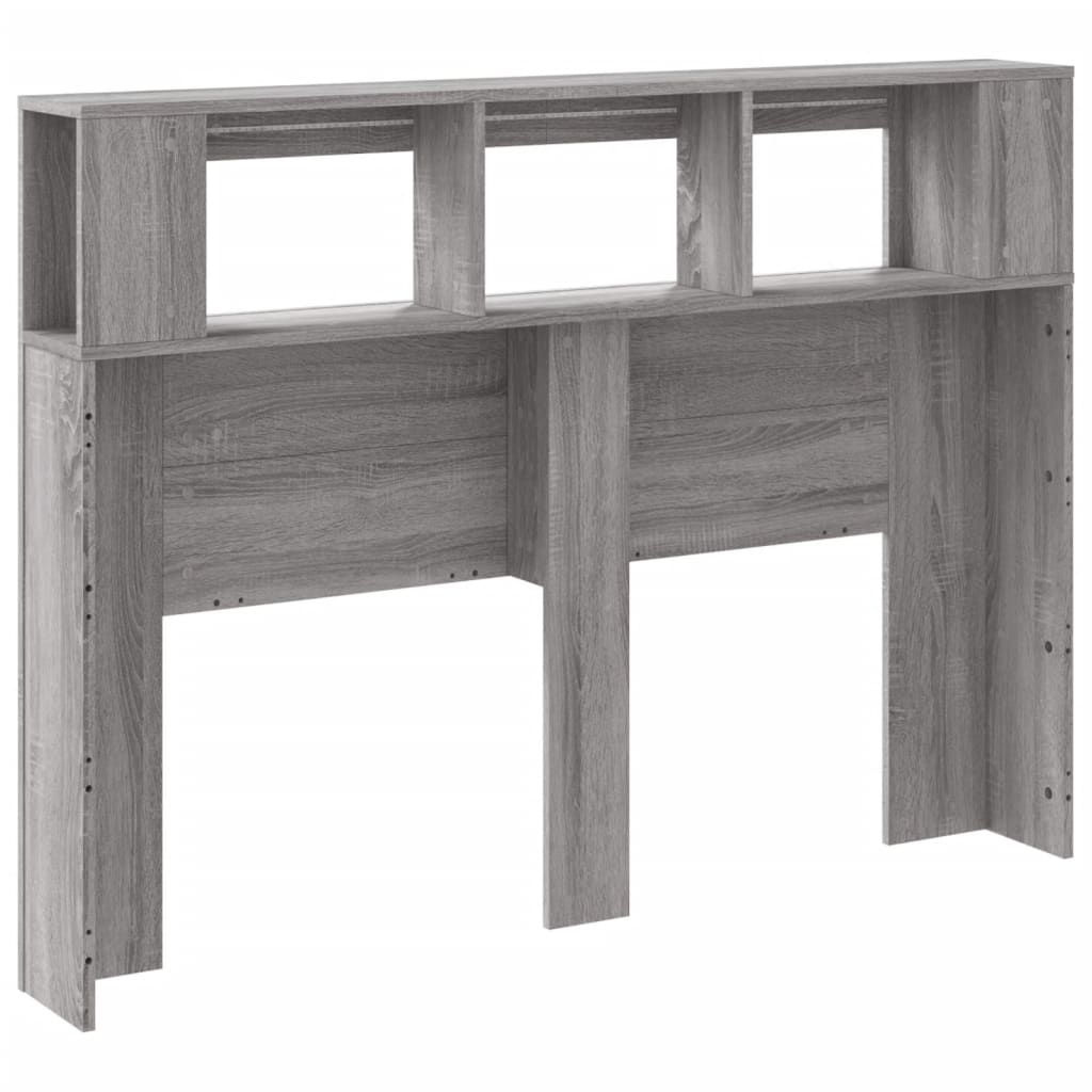szürke sonoma szerelt fa LED-es fejtámla 140x18,5x103,5 cm
