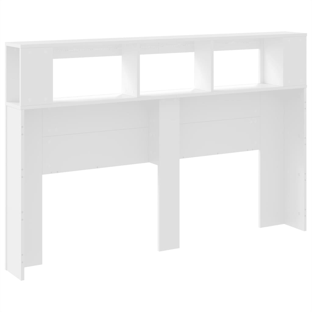 fehér szerelt fa LED-es fejtámla 160x18,5x103,5 cm