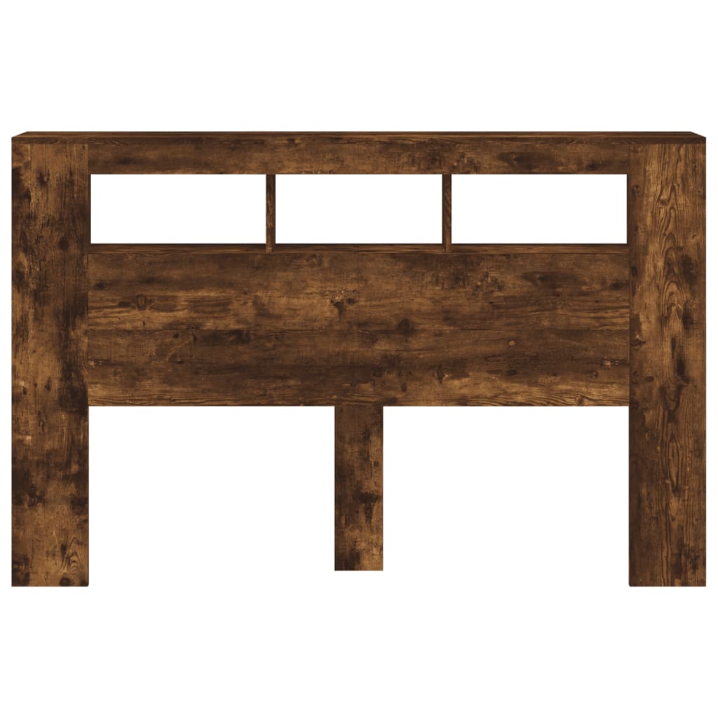 sonoma tölgy színű szerelt fa LED-es fejtámla 160x18,5x103,5 cm