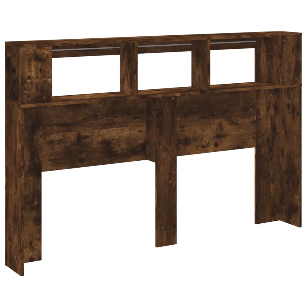sonoma tölgy színű szerelt fa LED-es fejtámla 160x18,5x103,5 cm