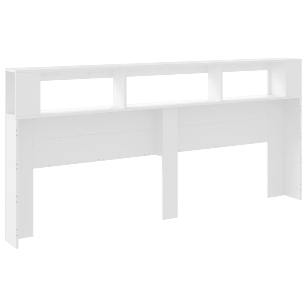 fehér szerelt fa LED-es fejtámla 220x18,5x103,5 cm