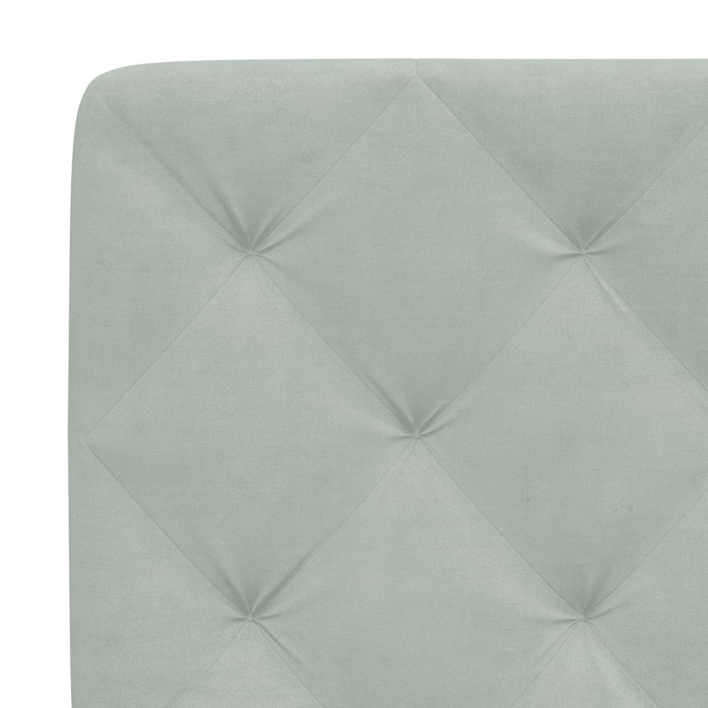világosszürke bársony fejtámla párna 90 cm