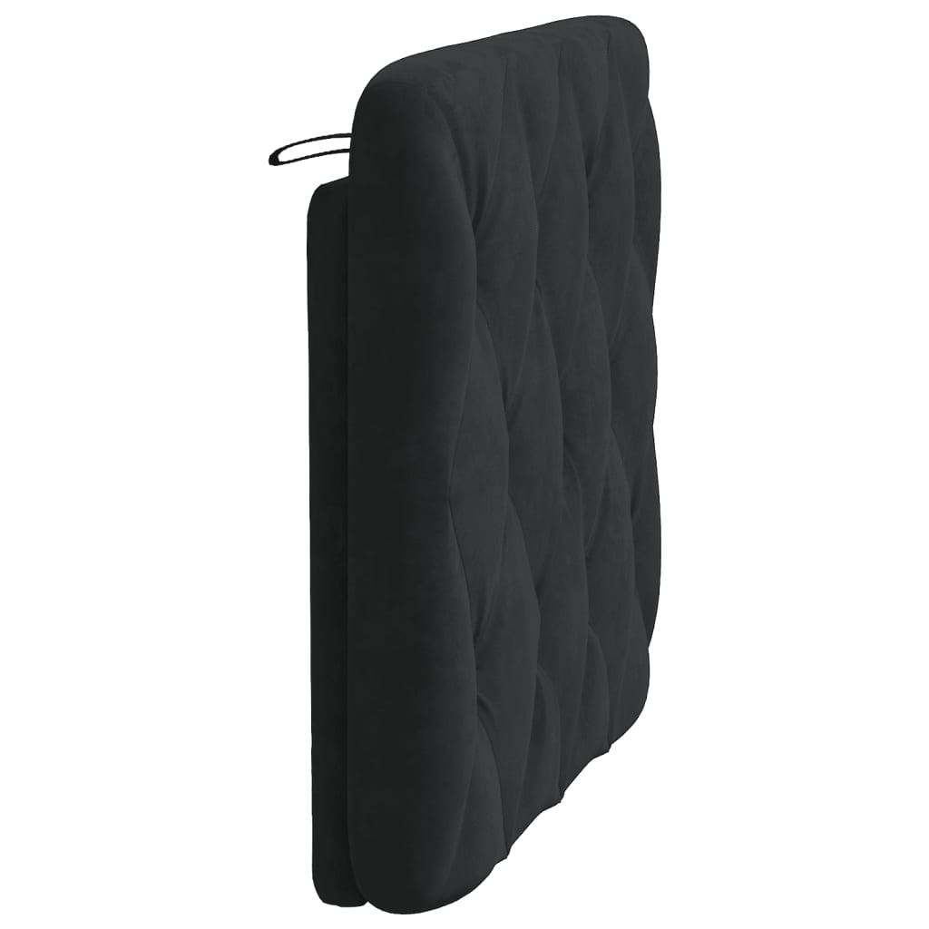 fekete bársony fejtámla párna 90 cm