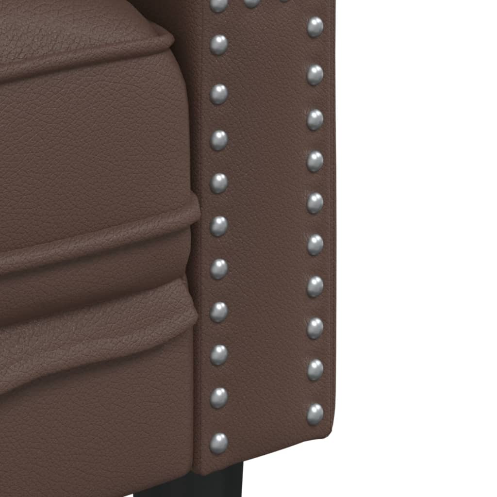 3 részes barna műbőr Chesterfield kanapégarnitúra