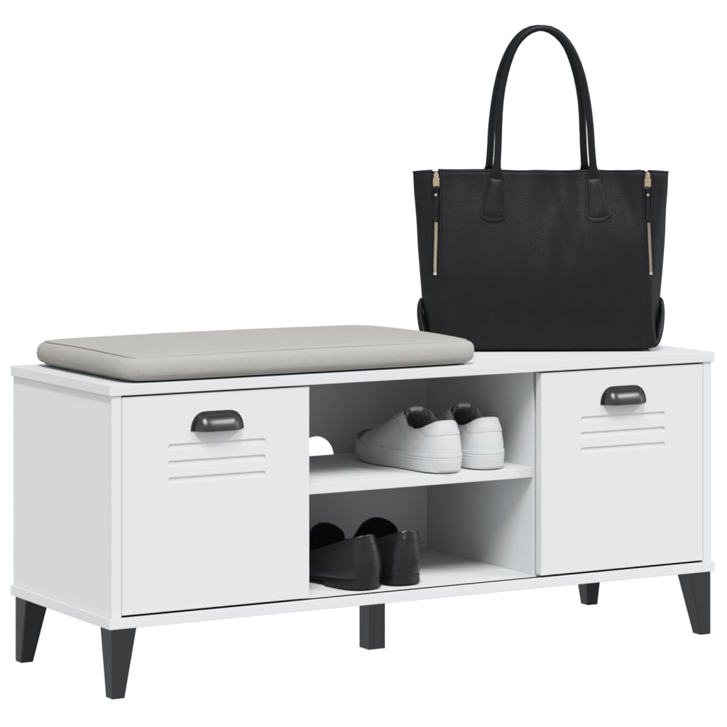 VIKEN fehér tömör fenyőfa cipőtároló pad 106 x 35 x 45 cm