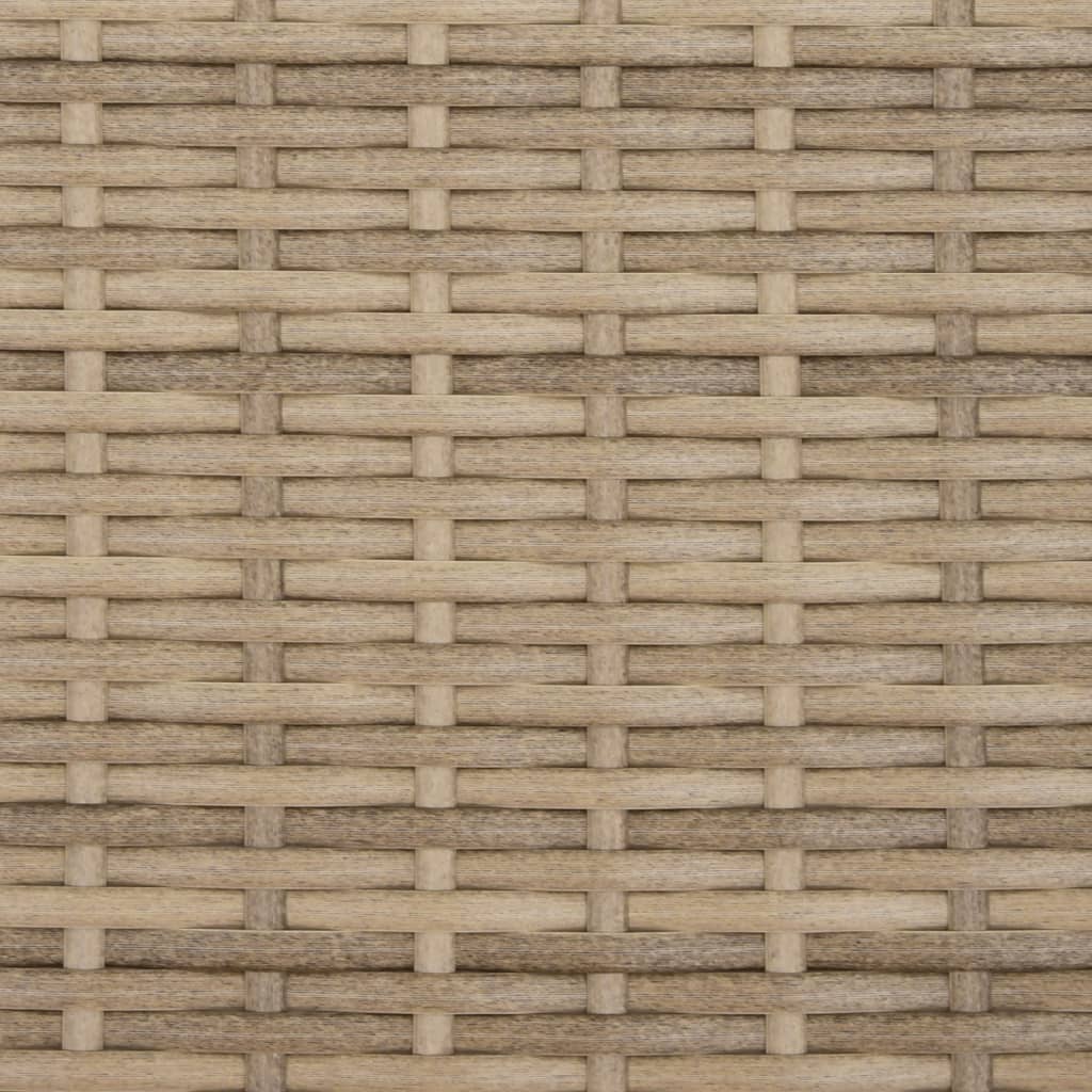 2 személyes bézs polyrattan kerti kanapé zsámollyal