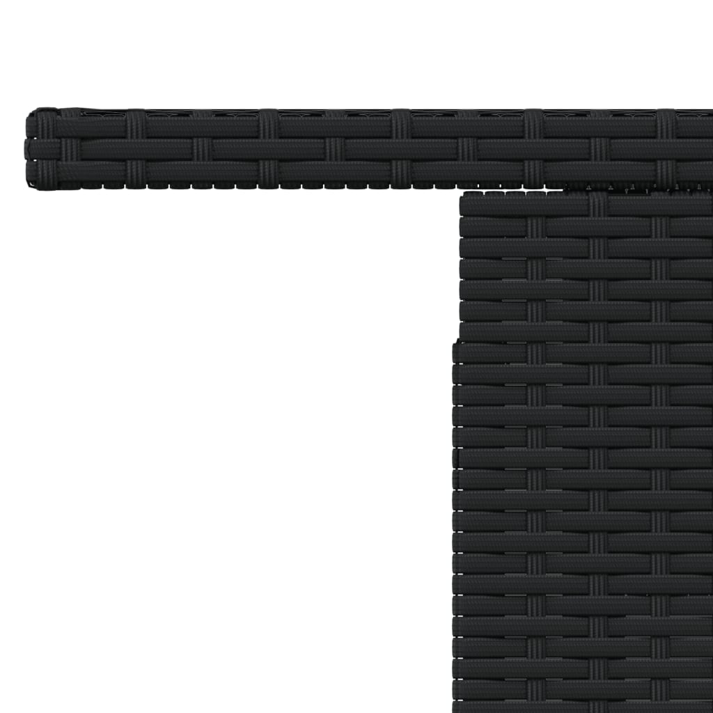 fekete polyrattan üveglapos kerti asztal 100 x 55 x 73 cm