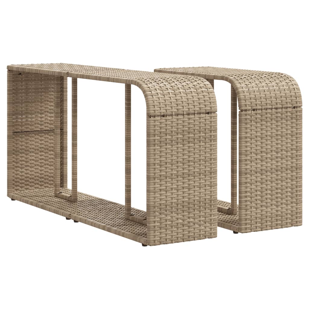 2 db bézs polyrattan tárolópolc