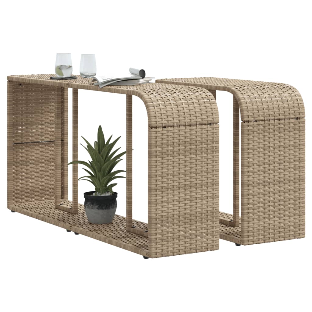 2 db bézs polyrattan tárolópolc