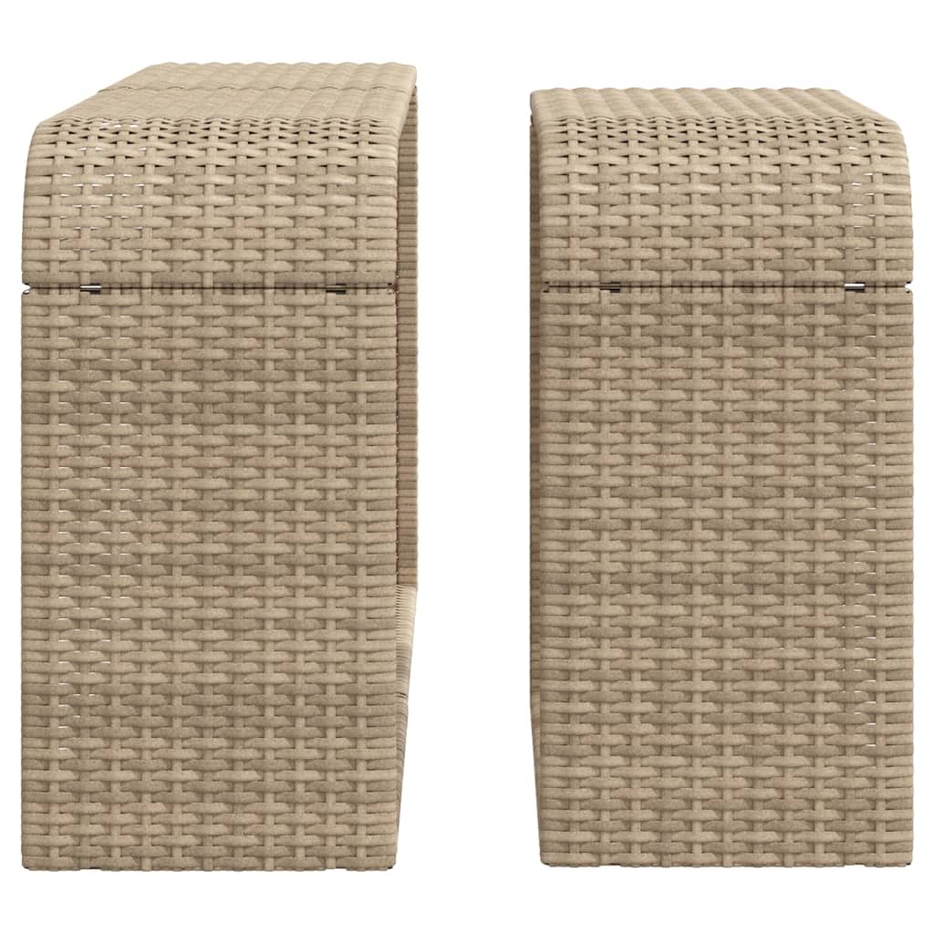 2 db bézs polyrattan tárolópolc