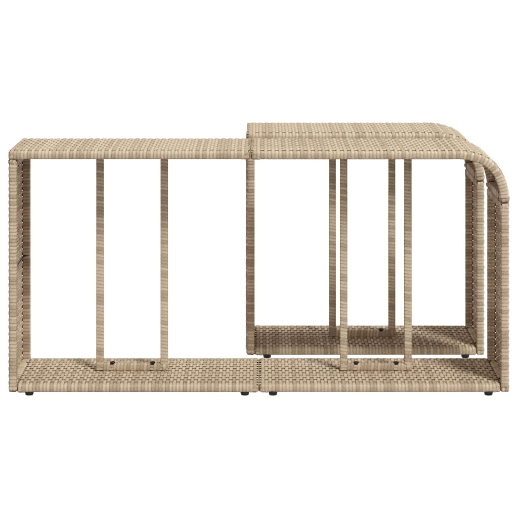 2 db bézs polyrattan tárolópolc
