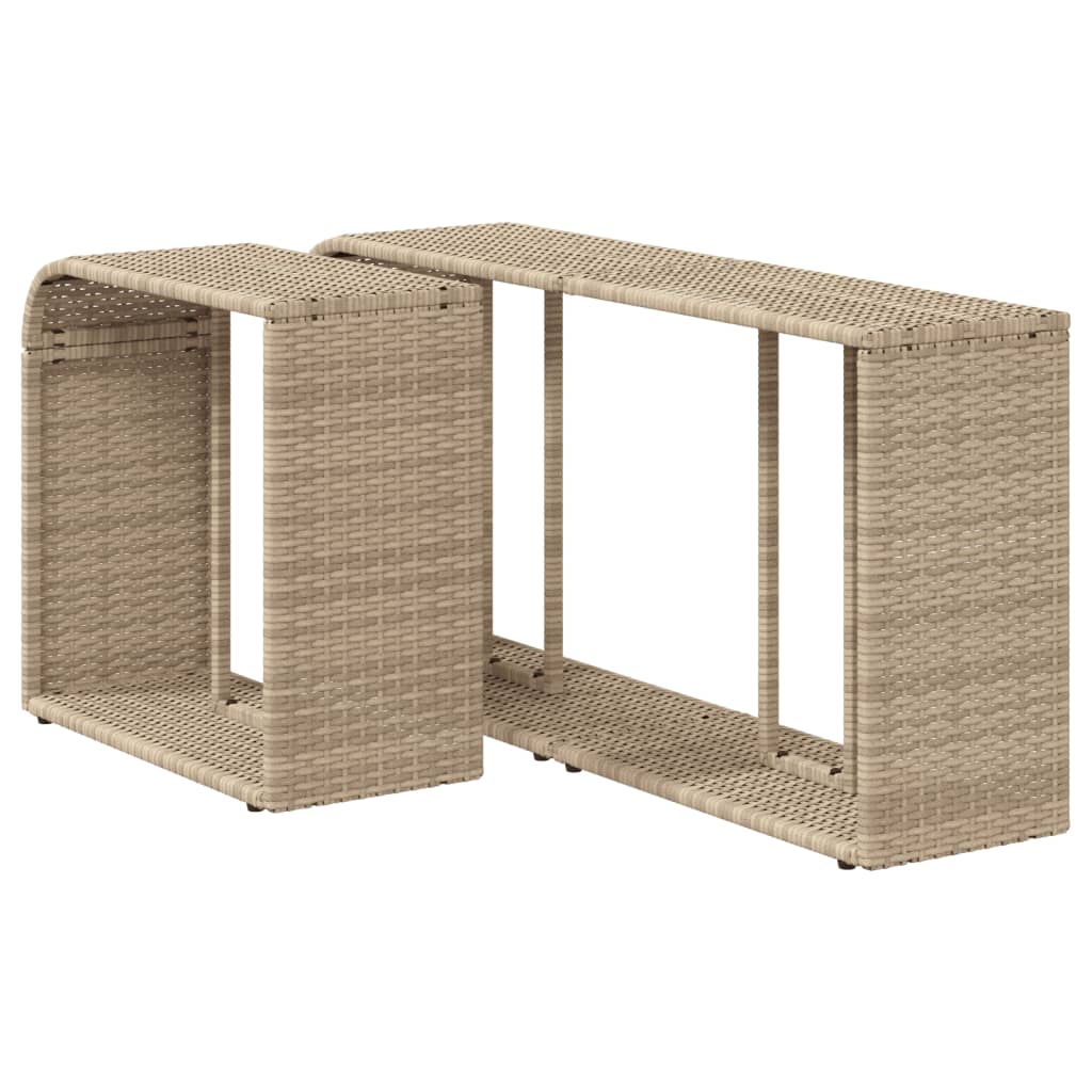 2 db bézs polyrattan tárolópolc