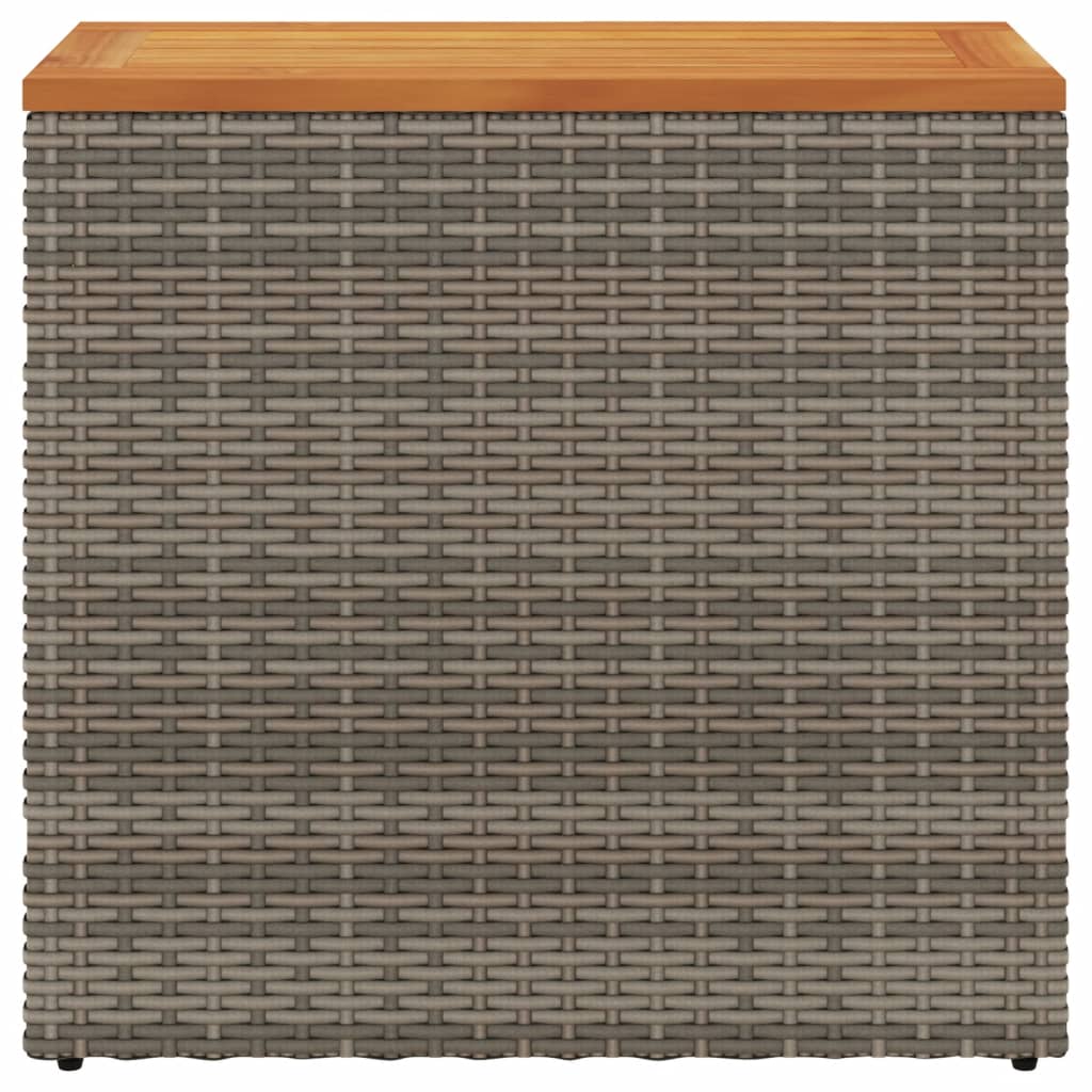 szürke polyrattan falapos kerti kisasztal 58 x 27,5 x 55 cm
