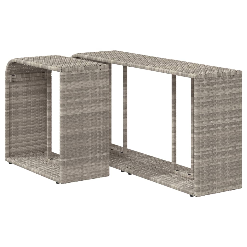 2 db világosszürke polyrattan tárolópolc