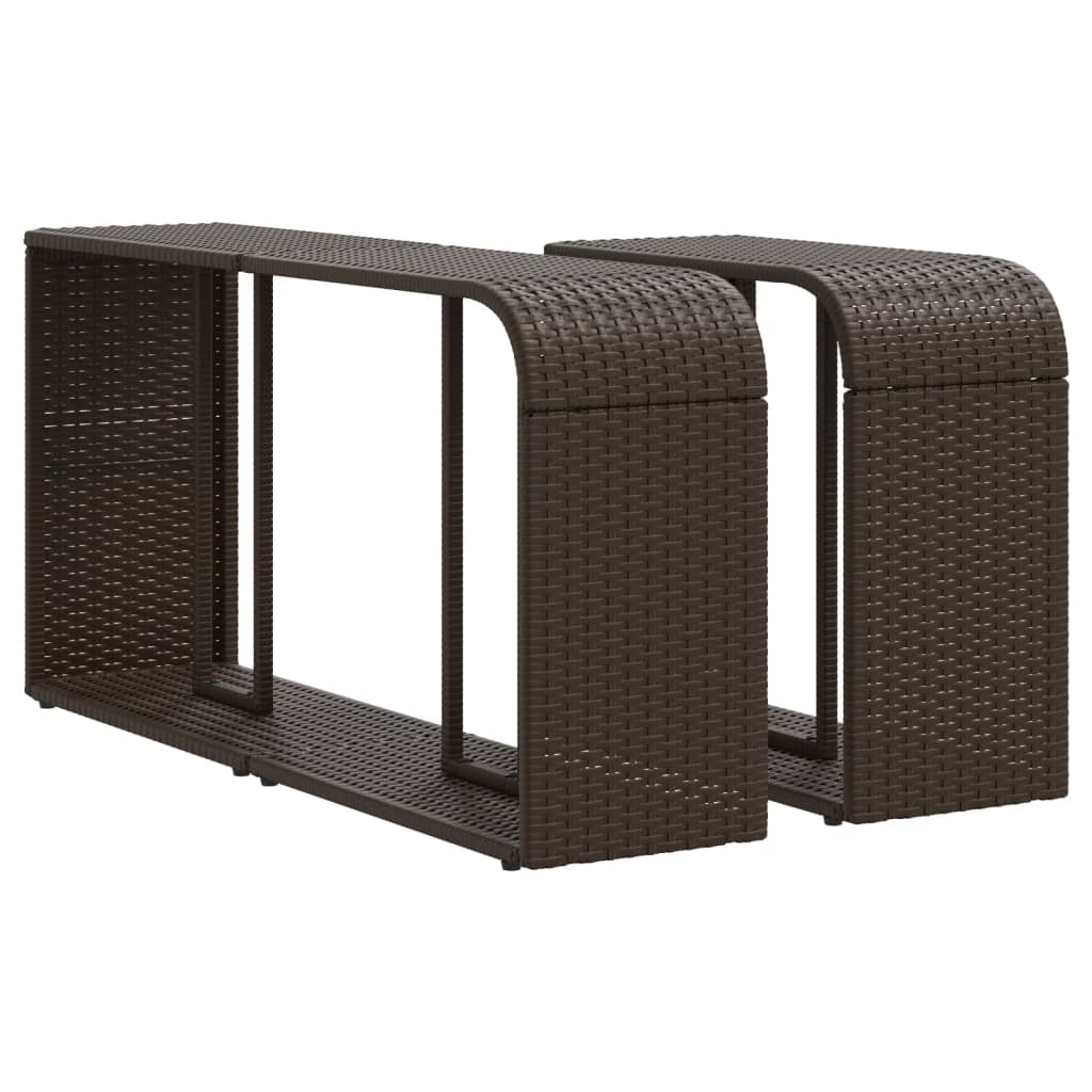 2 db barna polyrattan tárolópolc
