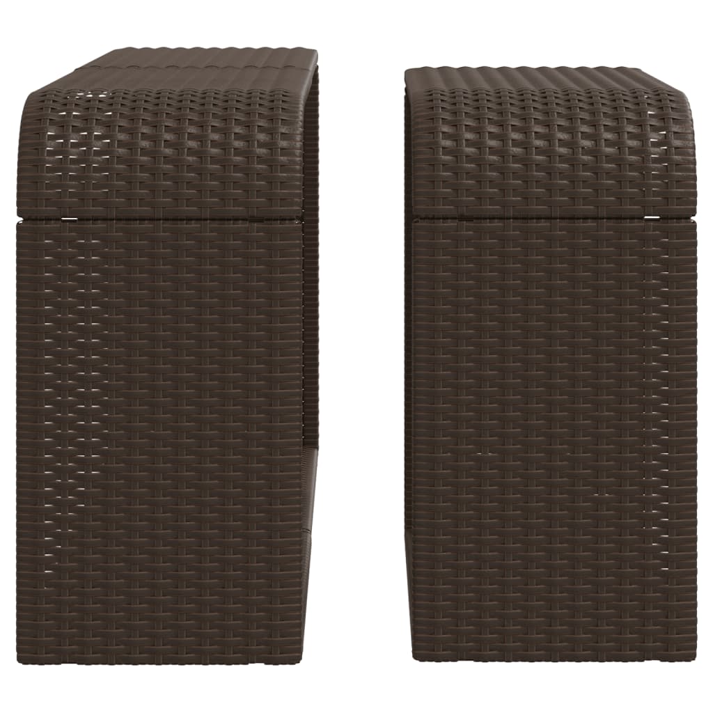 2 db barna polyrattan tárolópolc
