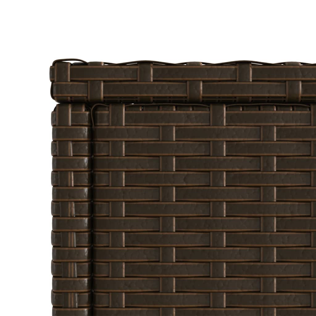 barna polyrattan kerti kisasztal üveg lappal 58 x 27,5 x 55 cm