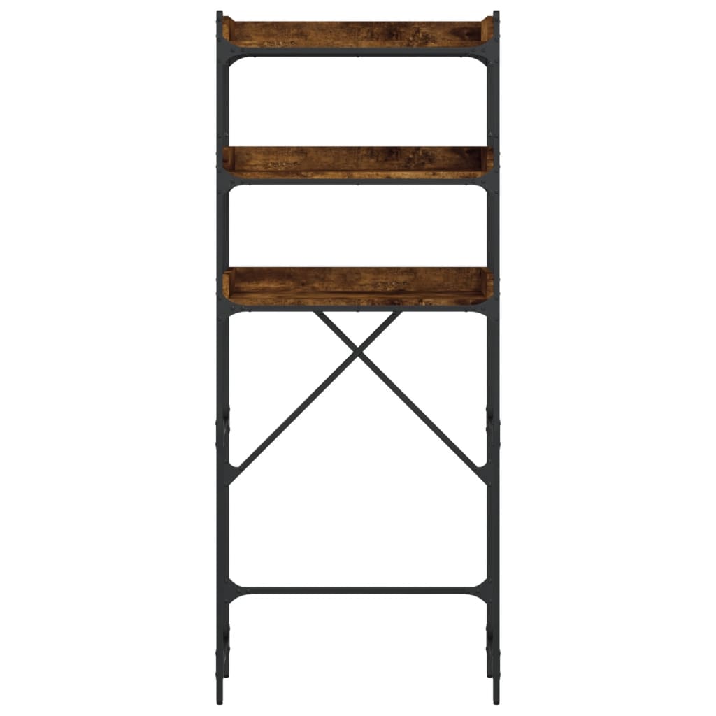 füstös tölgy színű szerelt fa mosógéppolc 67 x 25 x 163 cm