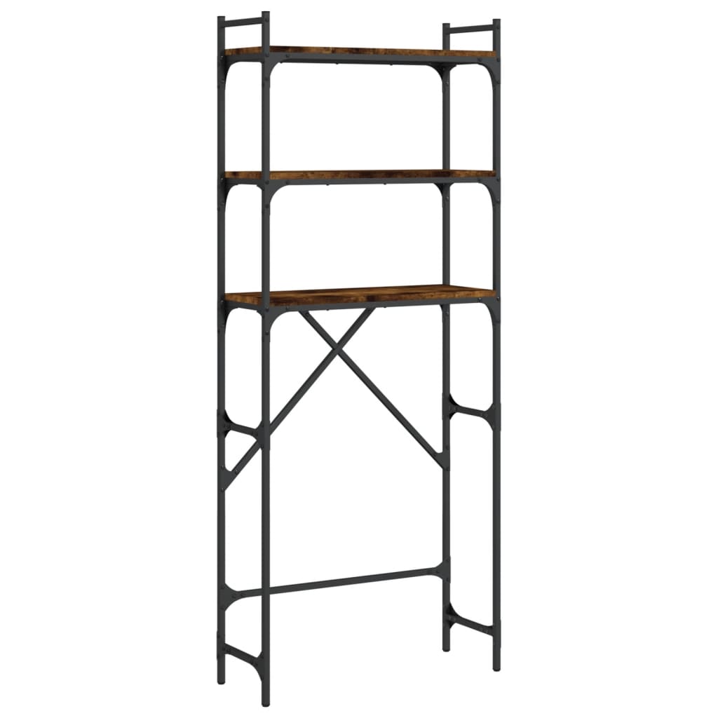 füstös tölgy színű szerelt fa mosógéppolc 67 x 25 x 163 cm