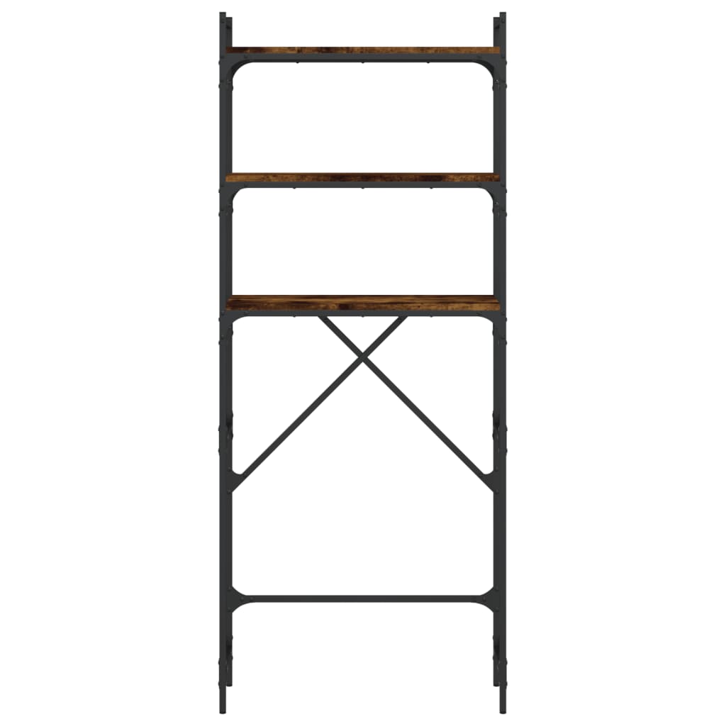 füstös tölgy színű szerelt fa mosógéppolc 67 x 25 x 163 cm