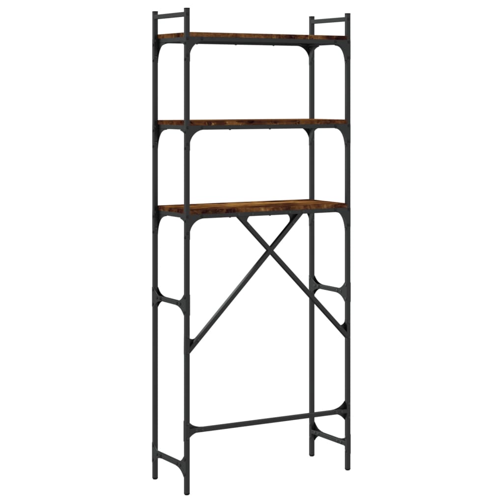 füstös tölgy színű szerelt fa mosógéppolc 67 x 25 x 163 cm