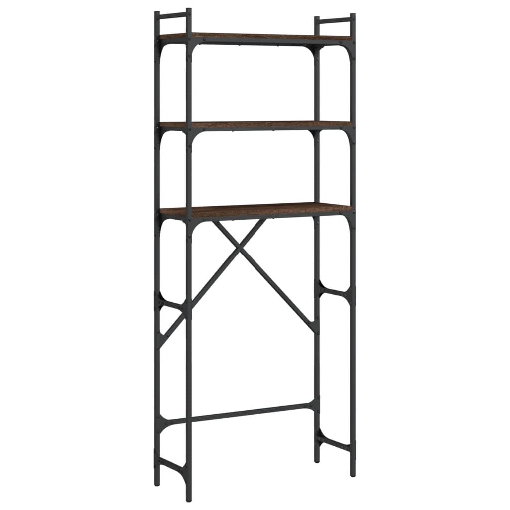 barna tölgyszínű szerelt fa mosógéppolc 67 x 25 x 163 cm