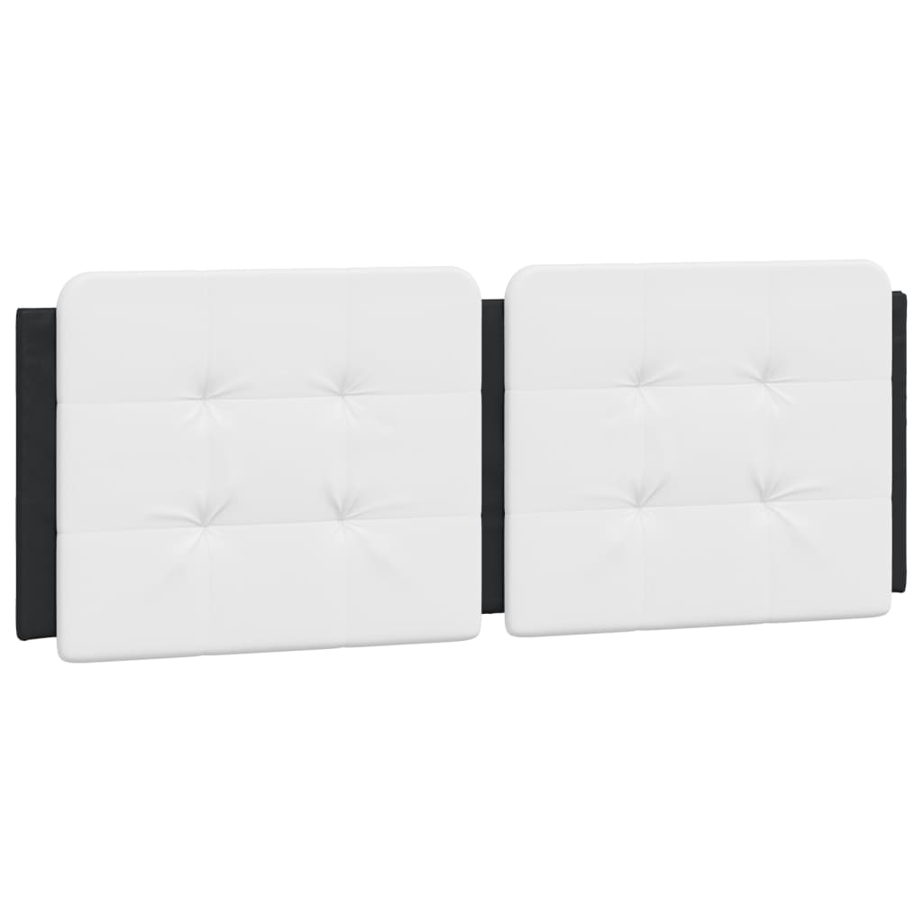 fekete és fehér műbőr ágykeret fejtámlával 120 x 200 cm