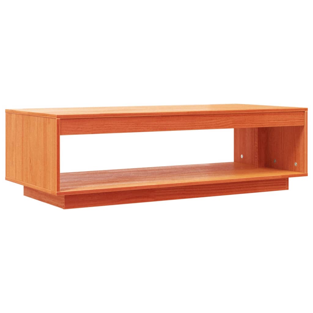 viaszbarna tömör fenyőfa dohányzóasztal 110 x 50 x 33,5 cm