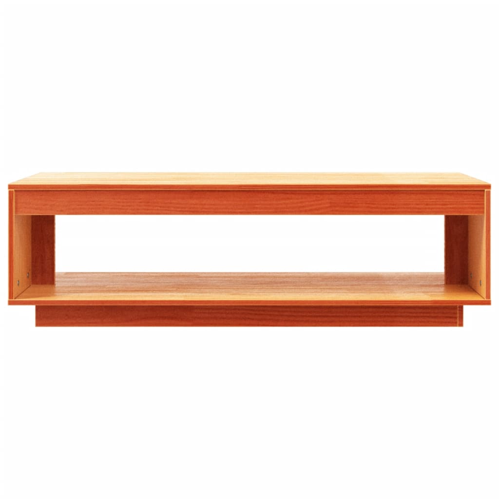 viaszbarna tömör fenyőfa dohányzóasztal 110 x 50 x 33,5 cm