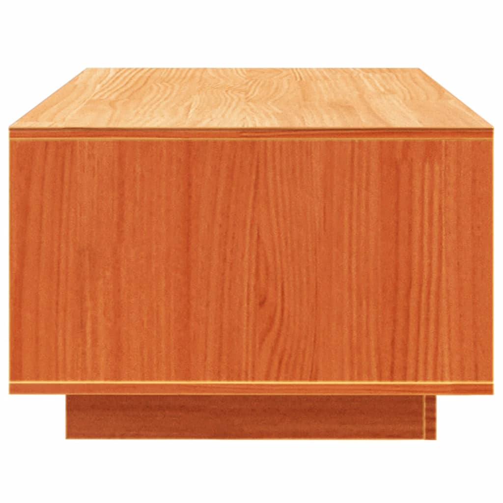 viaszbarna tömör fenyőfa dohányzóasztal 110 x 50 x 33,5 cm