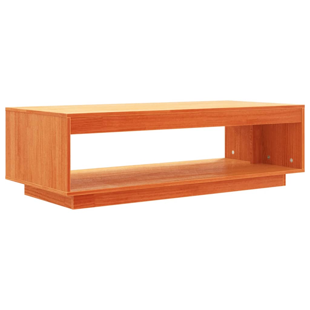 viaszbarna tömör fenyőfa dohányzóasztal 110 x 50 x 33,5 cm