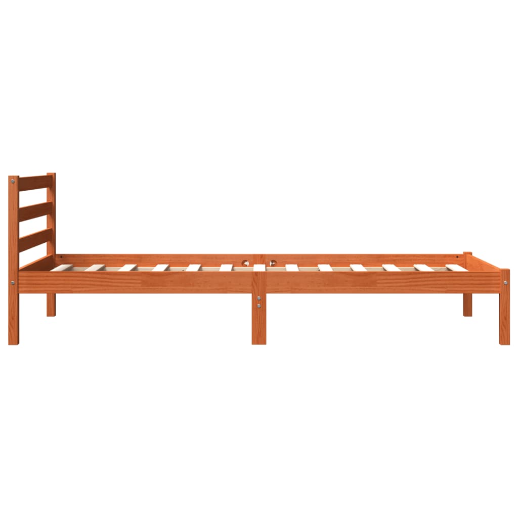 viaszbarna tömör fenyőfa ágy matrac nélkül 90 x 200 cm