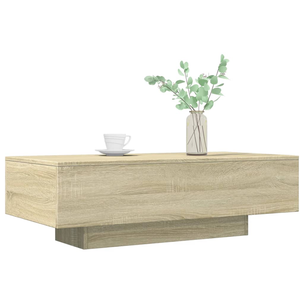 sonoma tölgy színű szerelt fa dohányzóasztal 100 x 49,5 x 31 cm