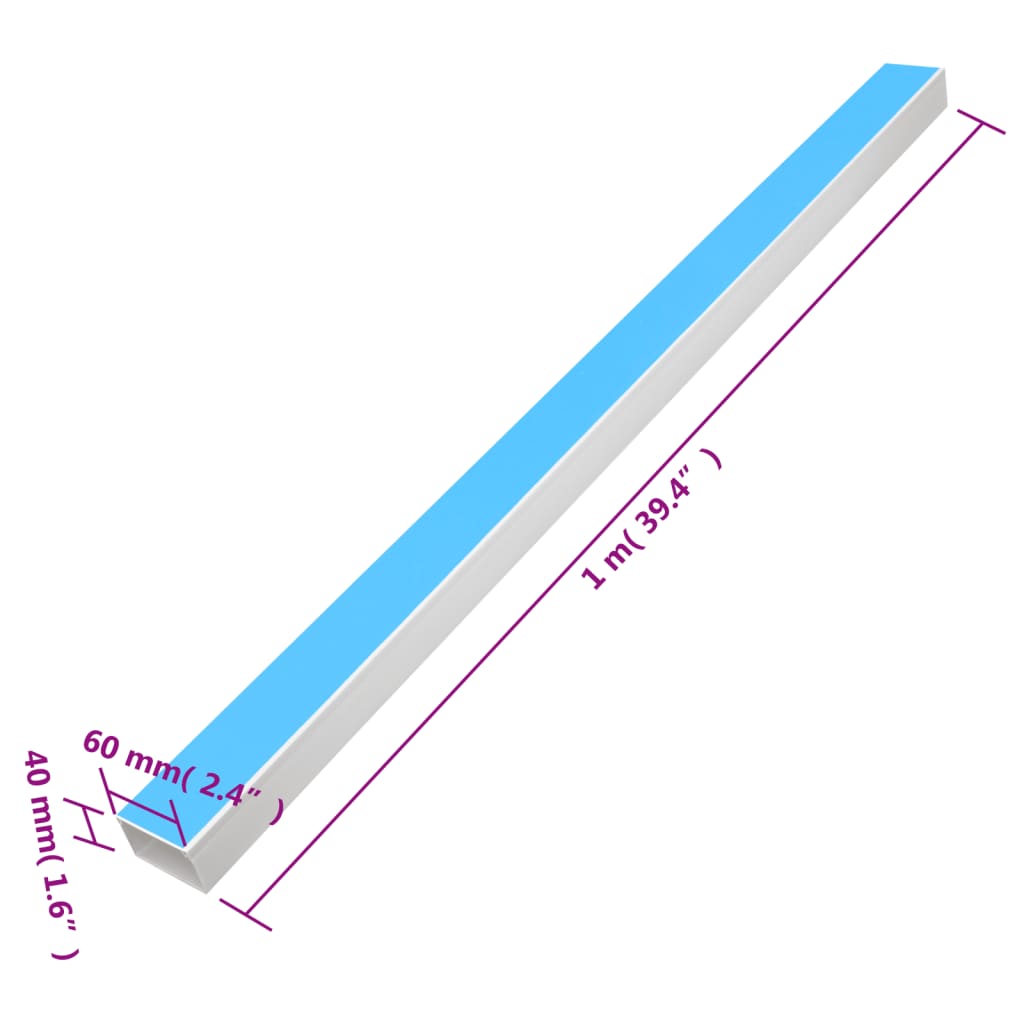 öntapadós PVC kábelcsatorna 60 x 40 mm 10 m