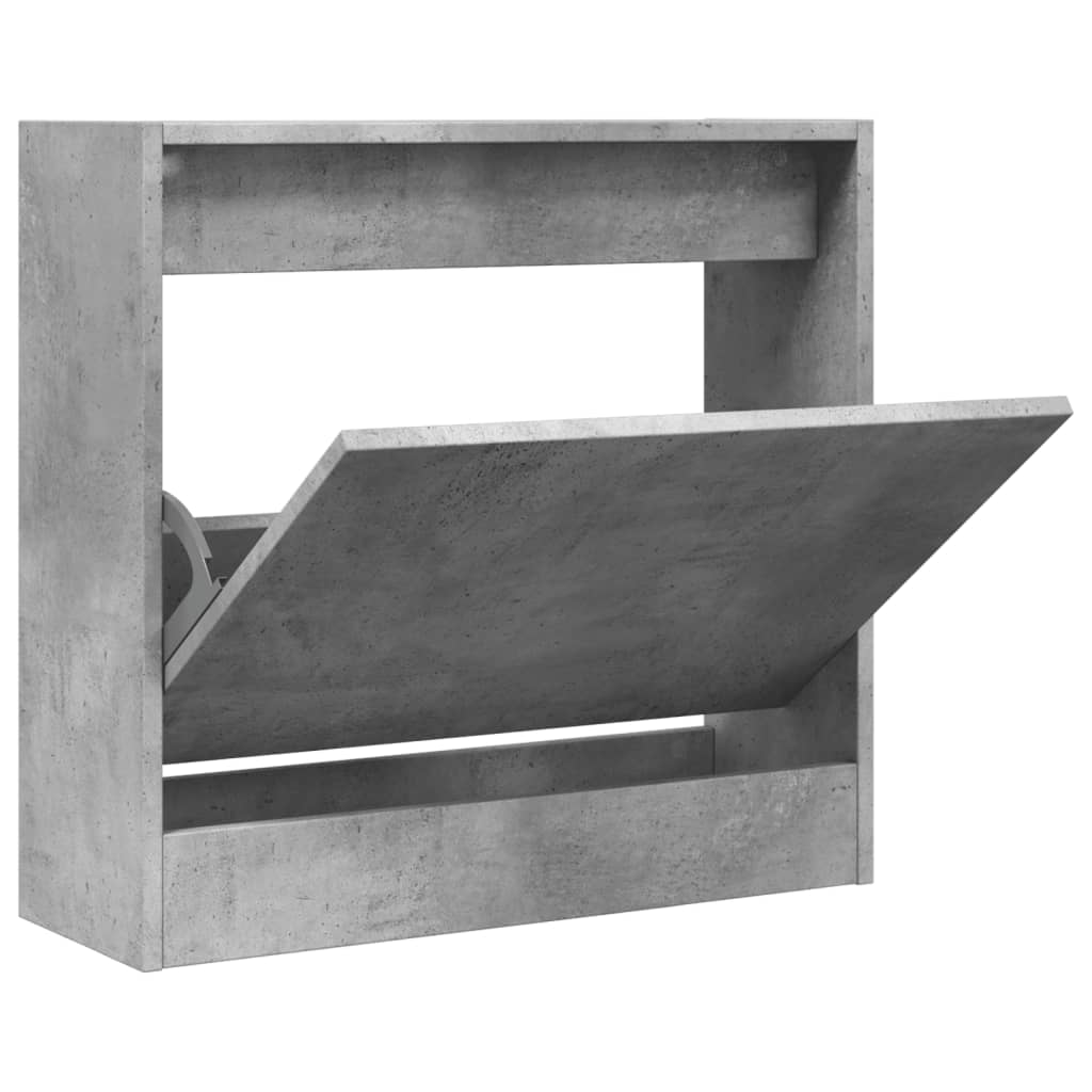 betonszürke szerelt fa cipőszekrény 60 x 21 x 57 cm