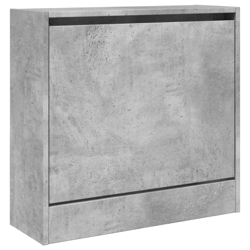 betonszürke szerelt fa cipőszekrény 60 x 21 x 57 cm