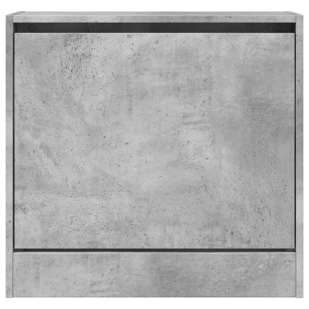 betonszürke szerelt fa cipőszekrény 60 x 21 x 57 cm