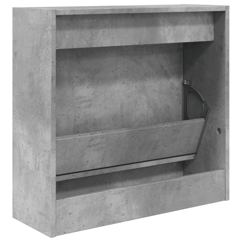 betonszürke szerelt fa cipőszekrény 60 x 21 x 57 cm