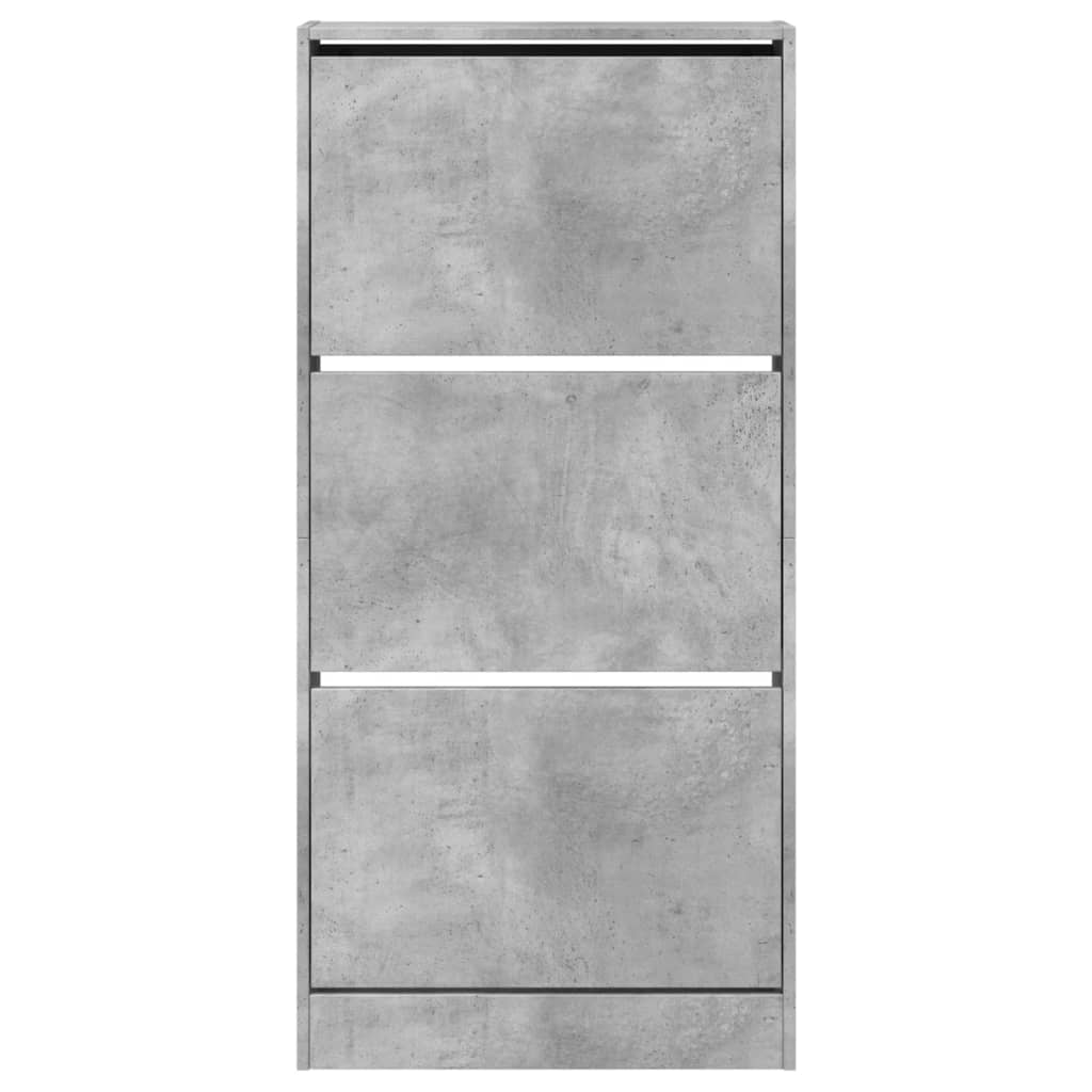 betonszürke szerelt fa cipőszekrény 60 x 21 x 125,5 cm