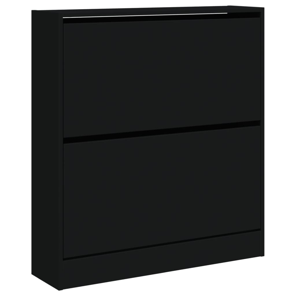 fekete szerelt fa cipőszekrény 80 x 21x 87,5 cm