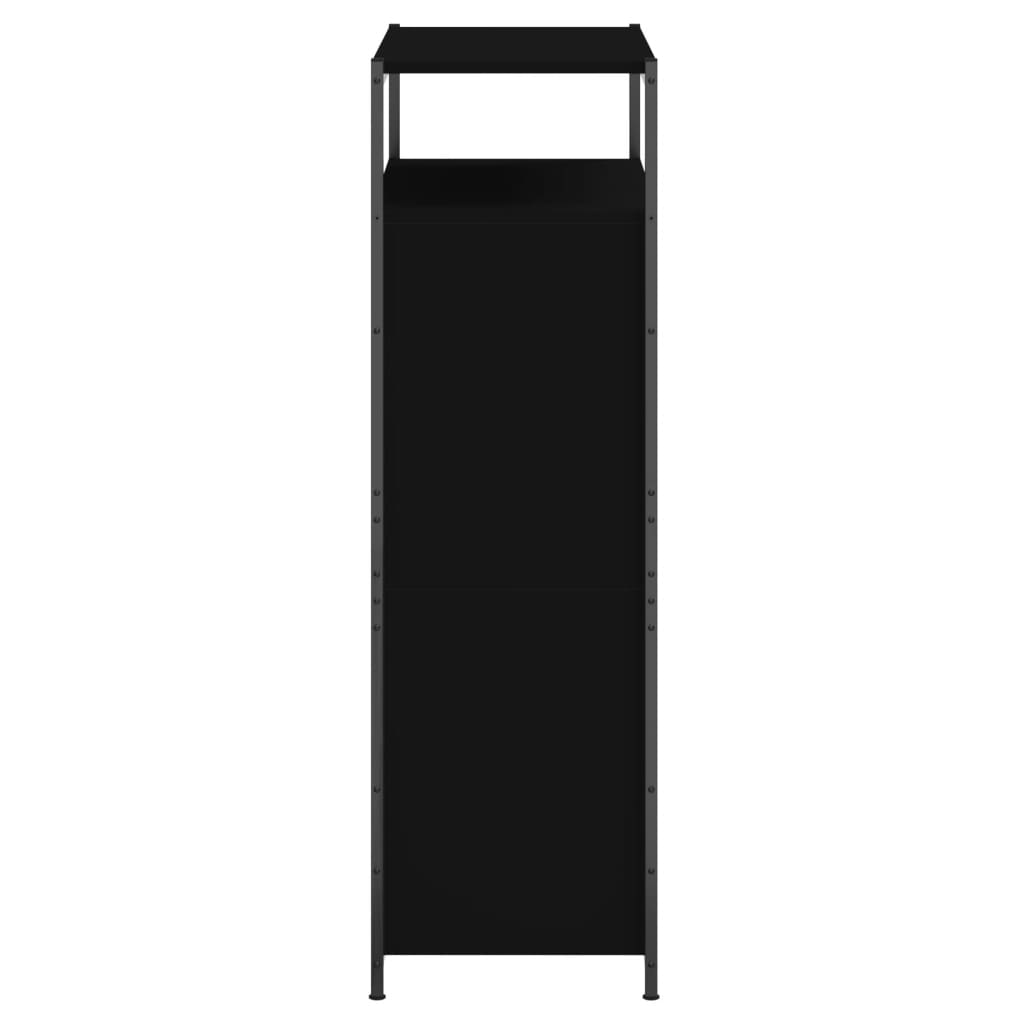 fekete szerelt fa cipőszekrény 75x34x112 cm