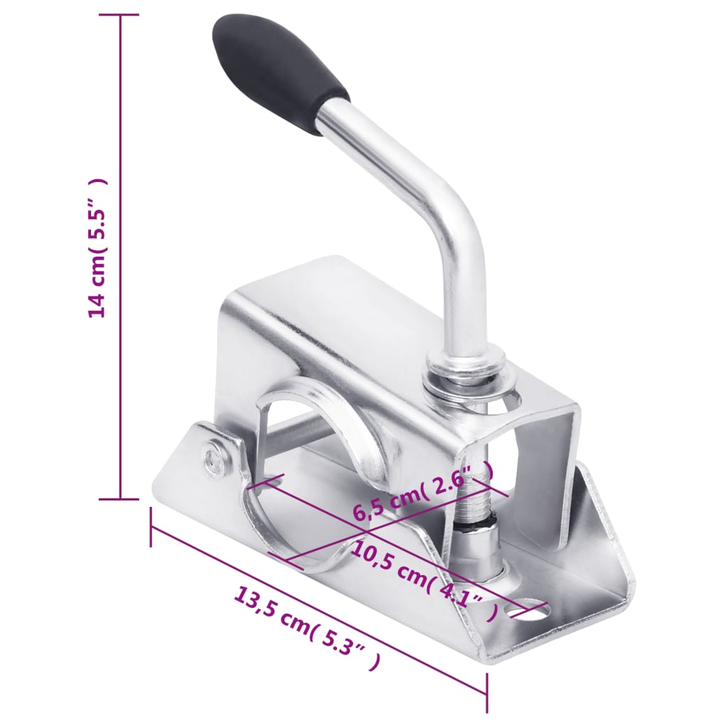 utánfutó támasztókerék 2 tartócsővel 2 osztott bilinccsel 60 mm