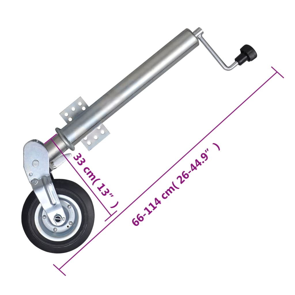 utánfutó támasztókerék kerékékekkel 60 mm