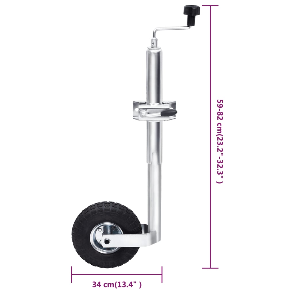 utánfutó-orrkerék 2 tartócsővel és 3 osztott bilinccsel 48 mm